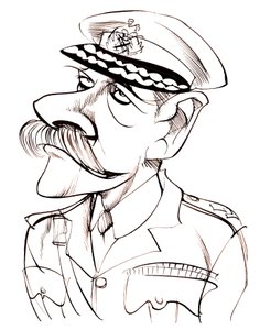 Primo Conte Haig di Bernersyde (1861-1928); caricatura in uniforme da Neale Osborne